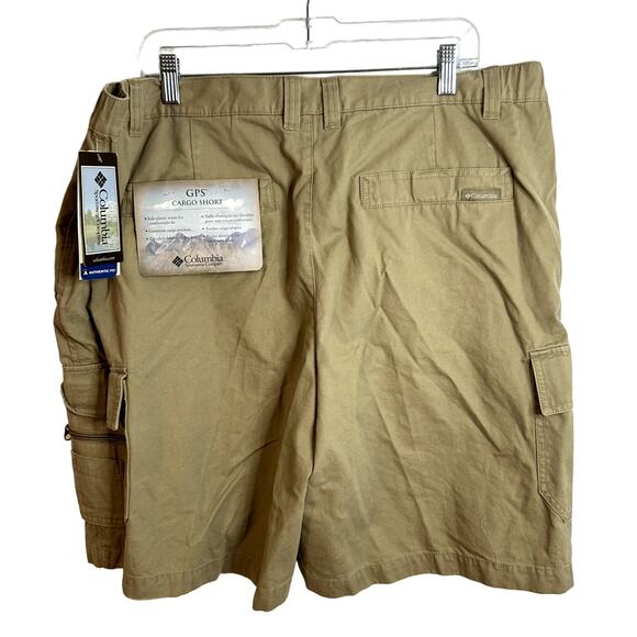 Columbia GPS Cargo Short Mens Size XL 10" Suede Tan NWT NEW - Picture 1 of 5